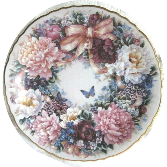 Lena Liu CIRCLE OF LOVE Plate 1st FLORAL GREETINGS - Picture 1 of 7